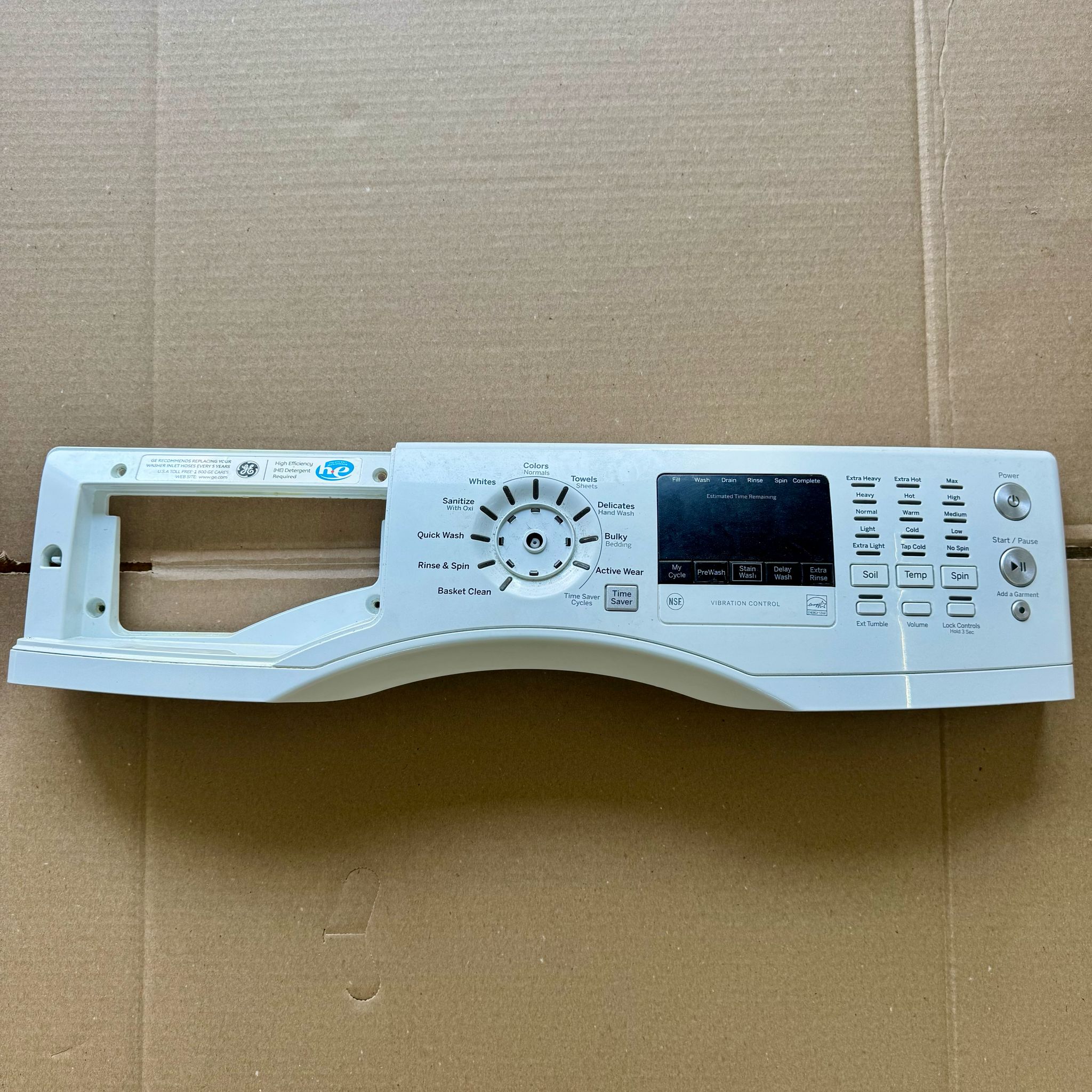 GE Washer Control Panel WH42X23481 GE Washer Control Panel WH42X23481